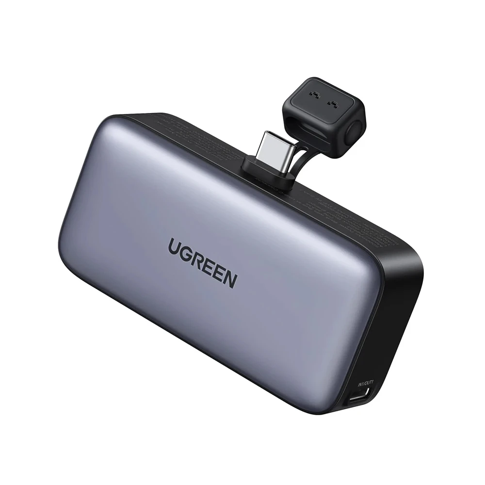Ugreen power bank nexode mini с складной подставкой 5000mah, 22,5w, серый 2