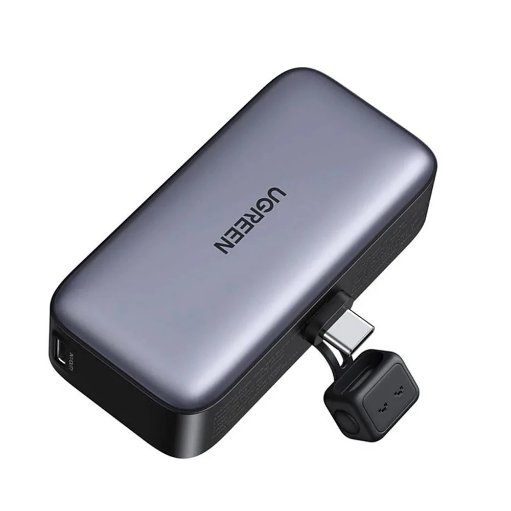 Ugreen power bank nexode mini с складной подставкой 5000mah, 22,5w, серый 3