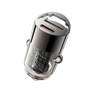 Yesido car charger dual port 1*usb-a+1*type-c 30w 2.4a, black