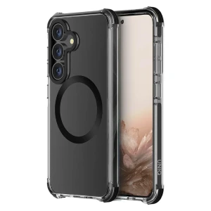 Uniq case для samsung s25 combat carbon magclick, черный