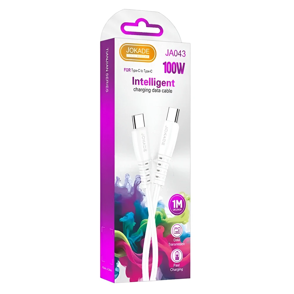 Jokade cable type-c to type-c 100w 1m ja043, white 2