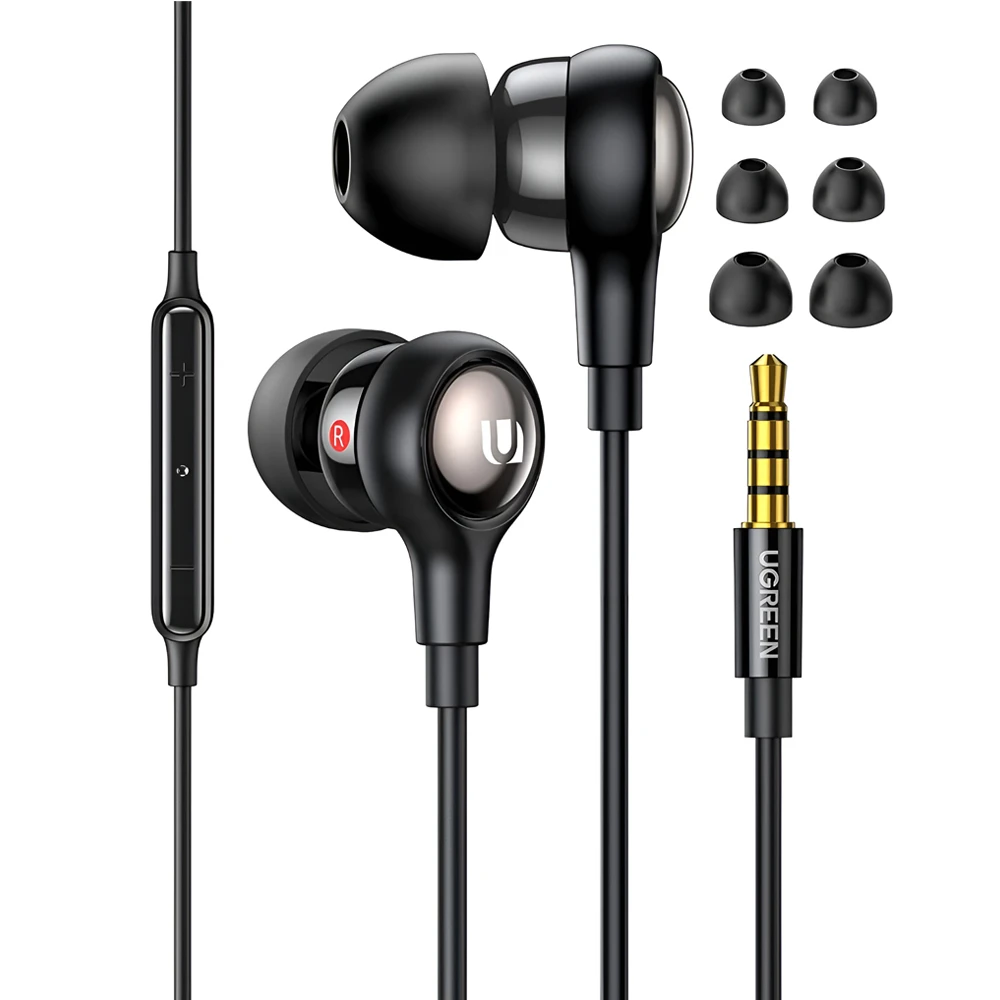 Наушники ugreen in-ear 3.5 мм, черные | ep103 2