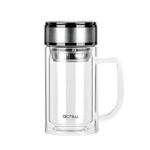 Aichiw glass thermos mug with infuse system ai-d163 380 ml