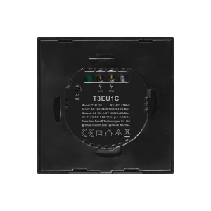 Sonoff wi-fi smart touch wall switch tx series 1-gang (neutral wire), black Thumbnail 3