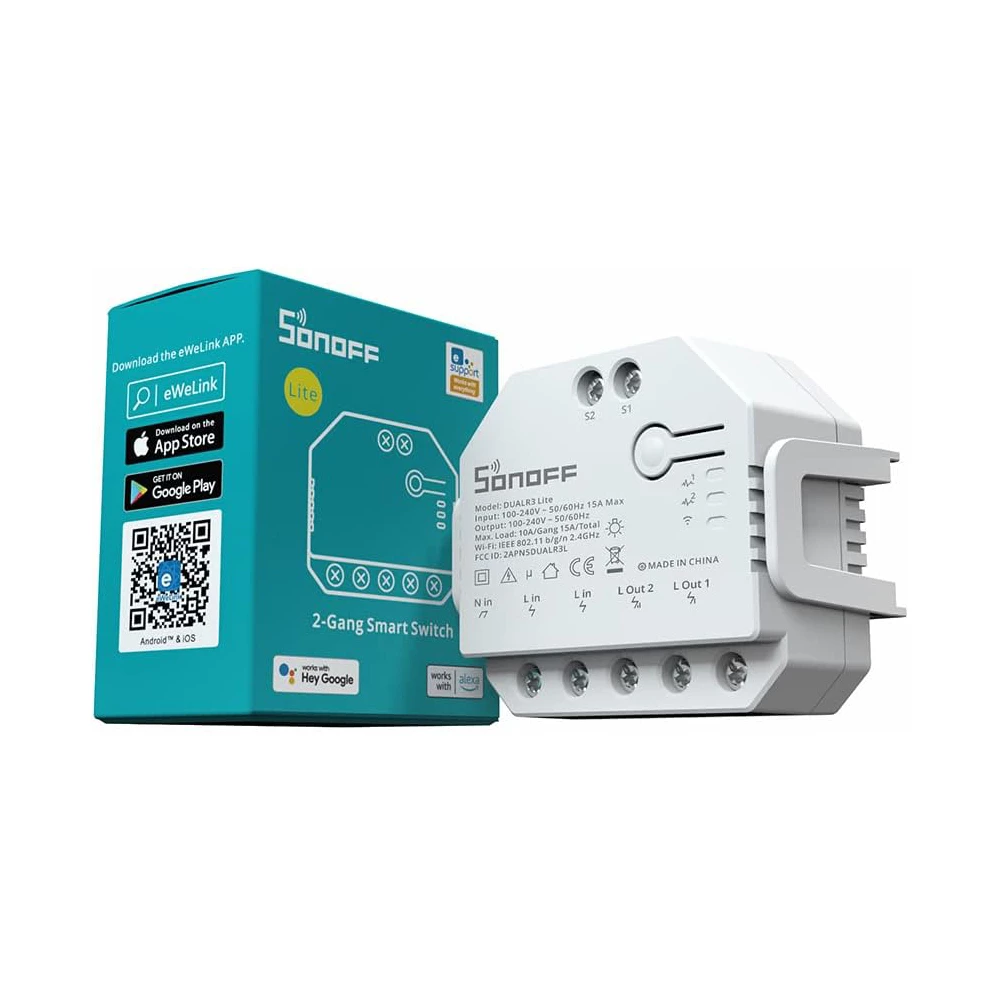 Sonoff wi-fi 2-gang smart switch dualr3 lite 3