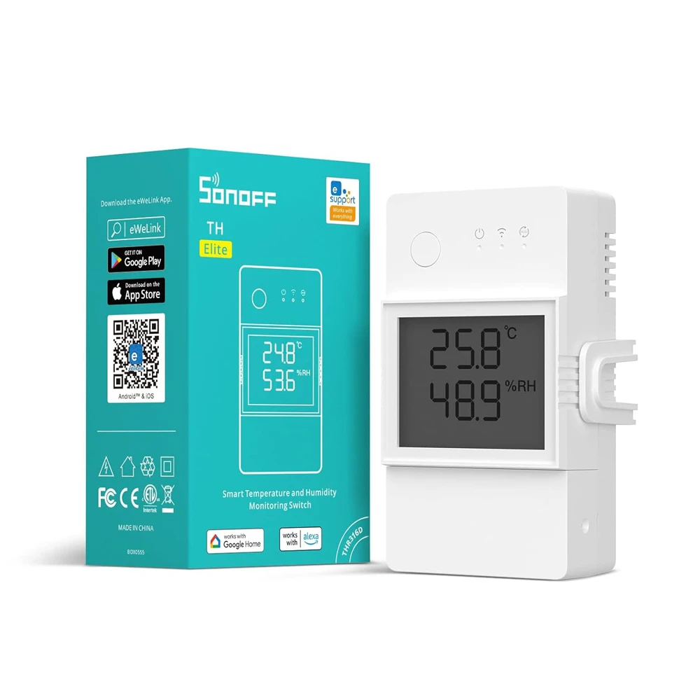 Sonoff wi-fi smart temperature and humidity monitoring switch th elite thr316d 16a 3