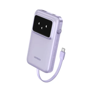Ugreen power bank uno series с кабелями type-c, 10000mah, 30w, фиолетовый Thumbnail 1