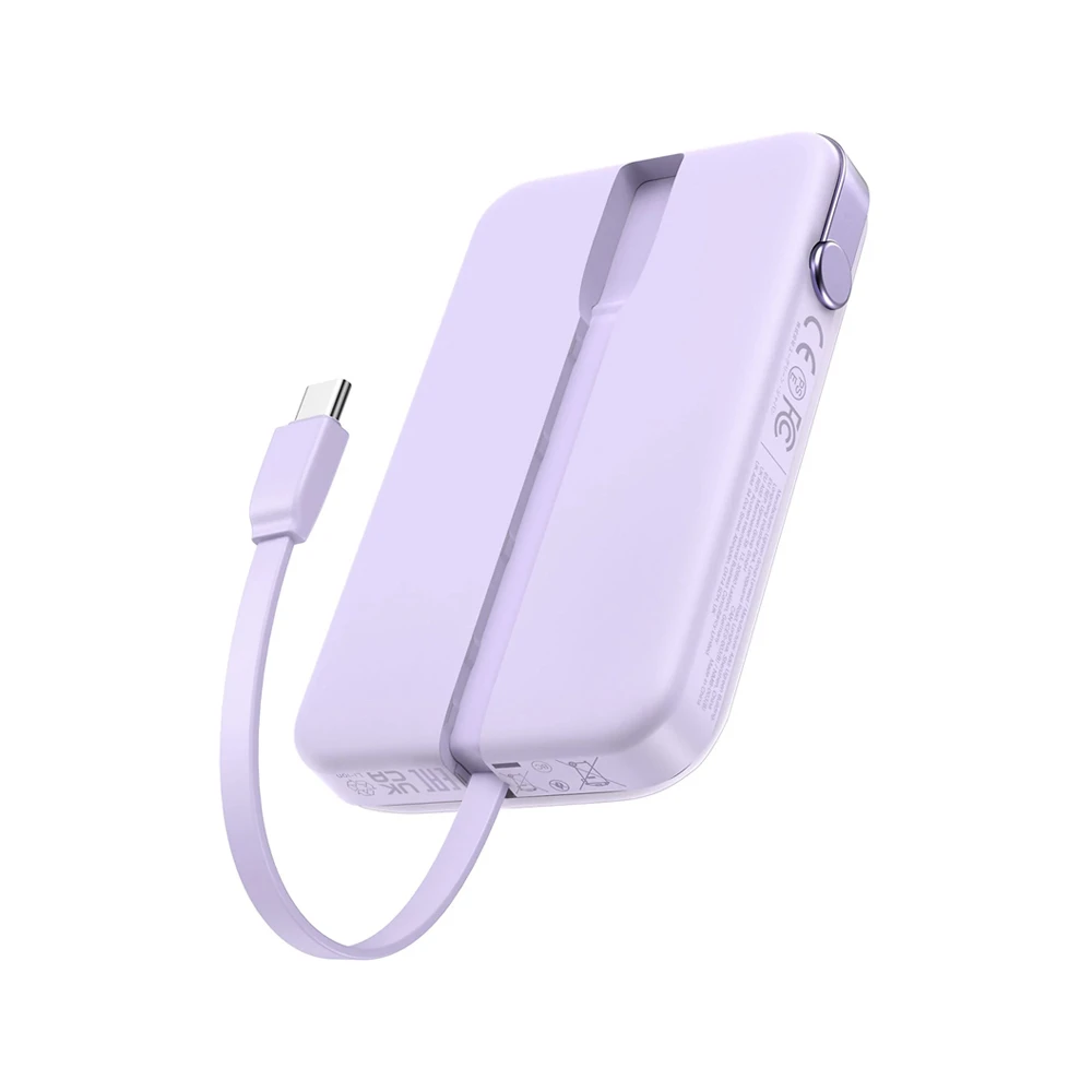 Ugreen power bank uno series с кабелями type-c, 10000mah, 30w, фиолетовый 2