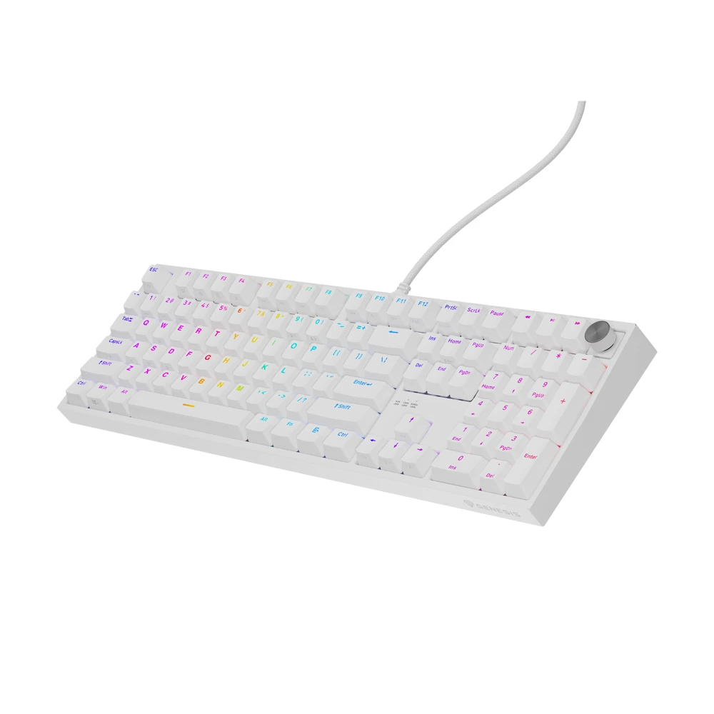 Механическая клавиатура genesis thor 404 us layout rgb white gateron yellow pro 3