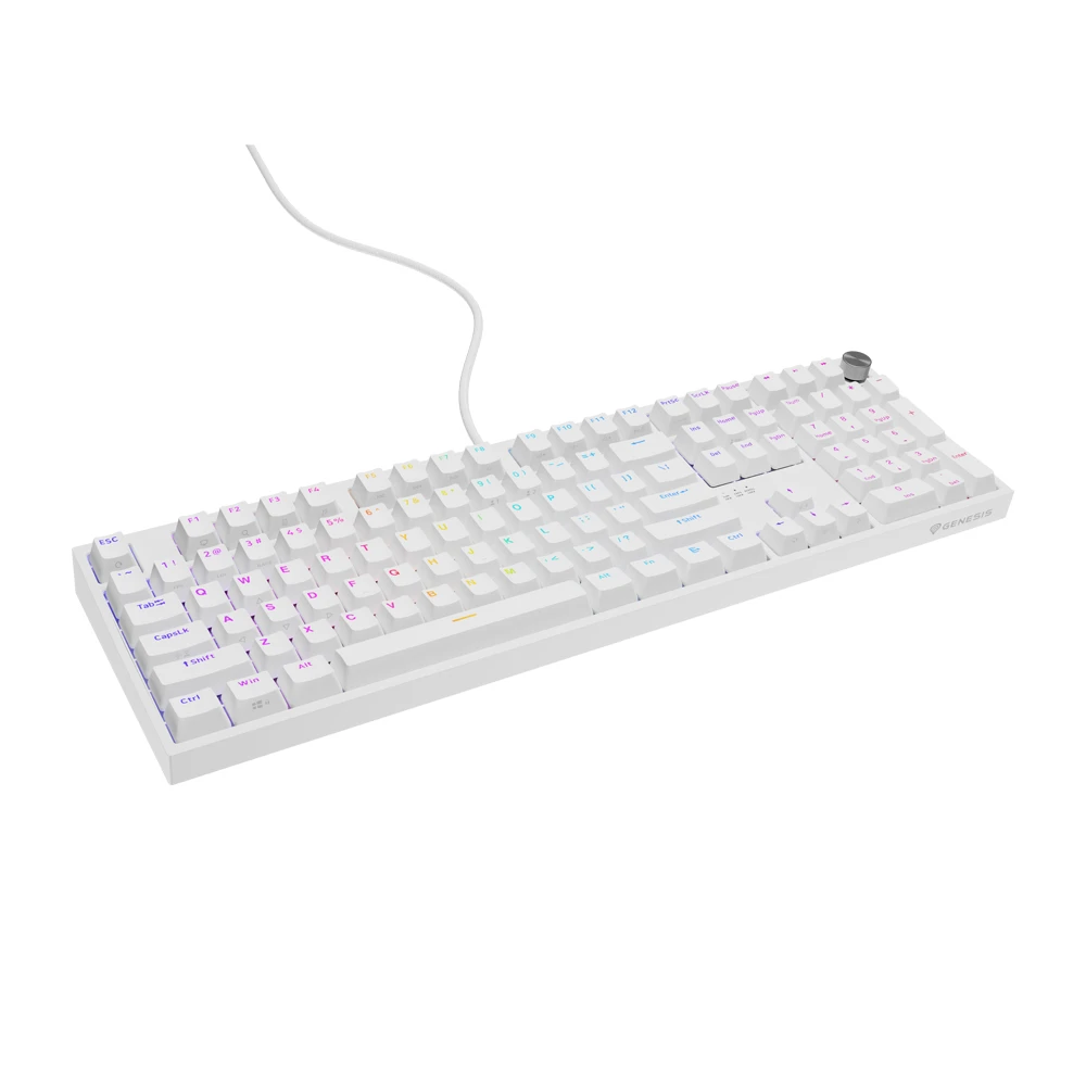 Механическая клавиатура genesis thor 404 us layout rgb white gateron yellow pro 2