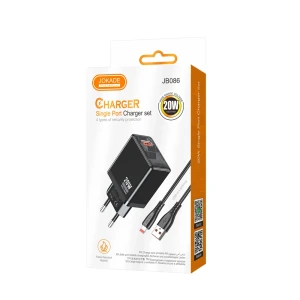 Jokade wall charger 1*usb-a 5a,20w with cable lightning jb086, black Thumbnail 2