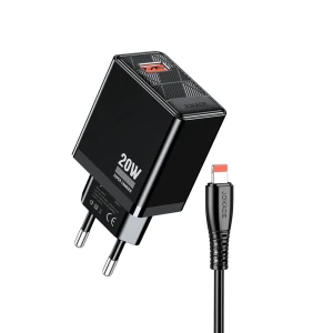 Сетевое зарядное устройство jokade 1*usb-a 5a, 20w с кабелем lightning jb086, черное