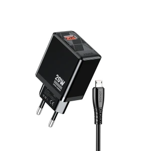 Сетевое зарядное устройство jokade 1*usb-a 5a, 20w с кабелем micro-usb jb086, черное