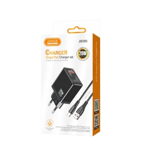 Сетевое зарядное устройство jokade 1*usb-a 5a, 20w с кабелем type-c jb086, черное Thumbnail 2