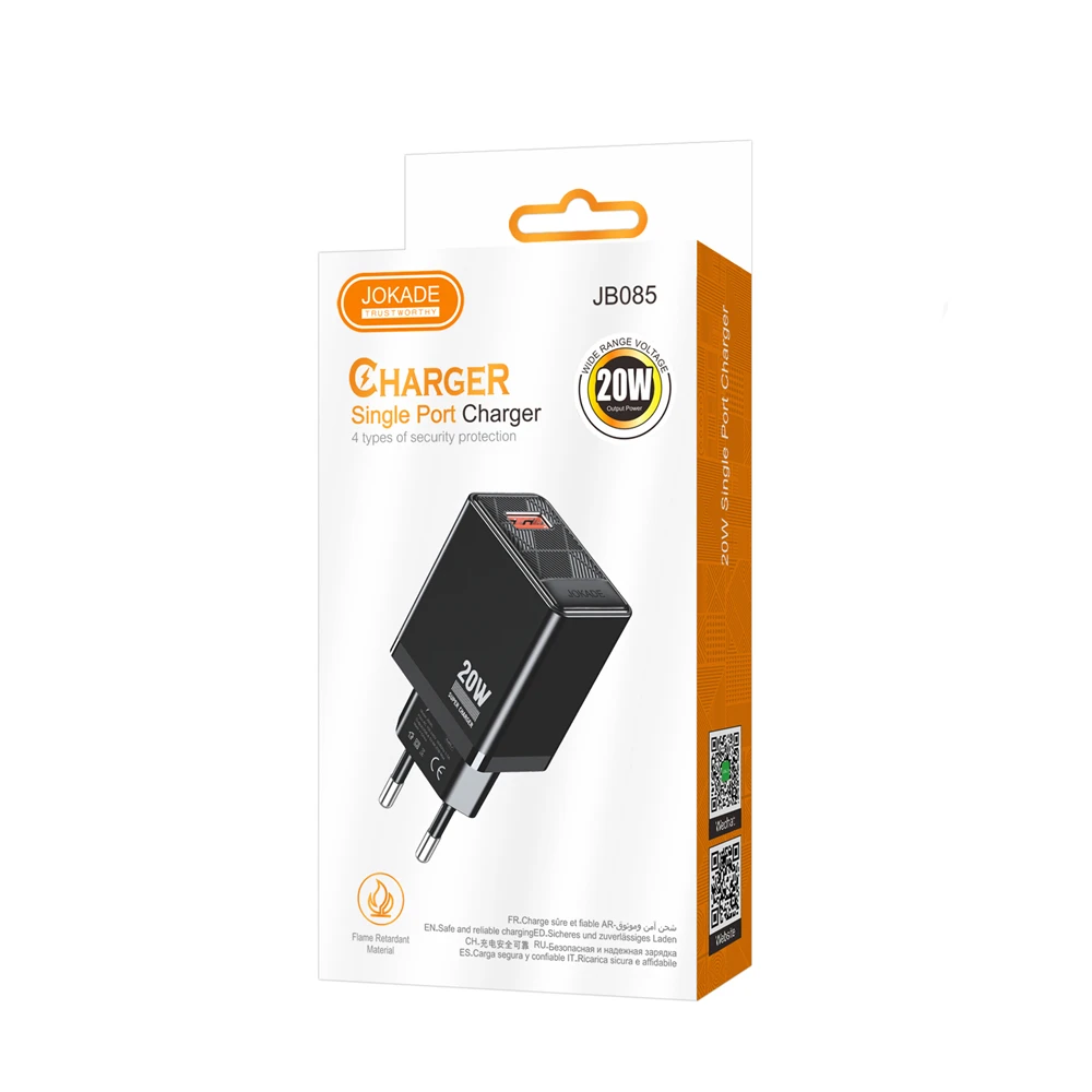Jokade wall charger 1*usb-a 5a,20w jb085, black 2
