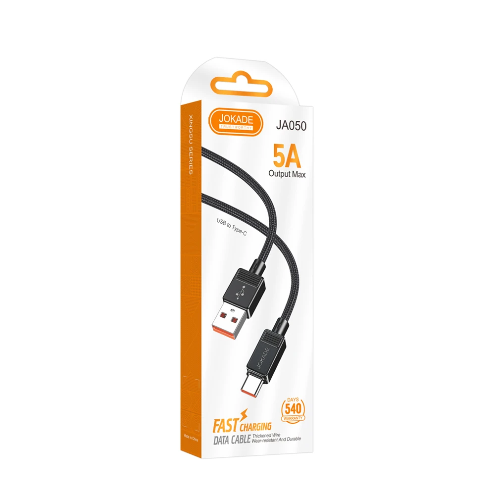 Jokade cable usb-a to type-c 3a 1m ja050, black 2