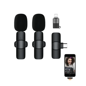 K9 mini 14 2.4ghz wireless microphone type-c connector with adapter , black Thumbnail 3