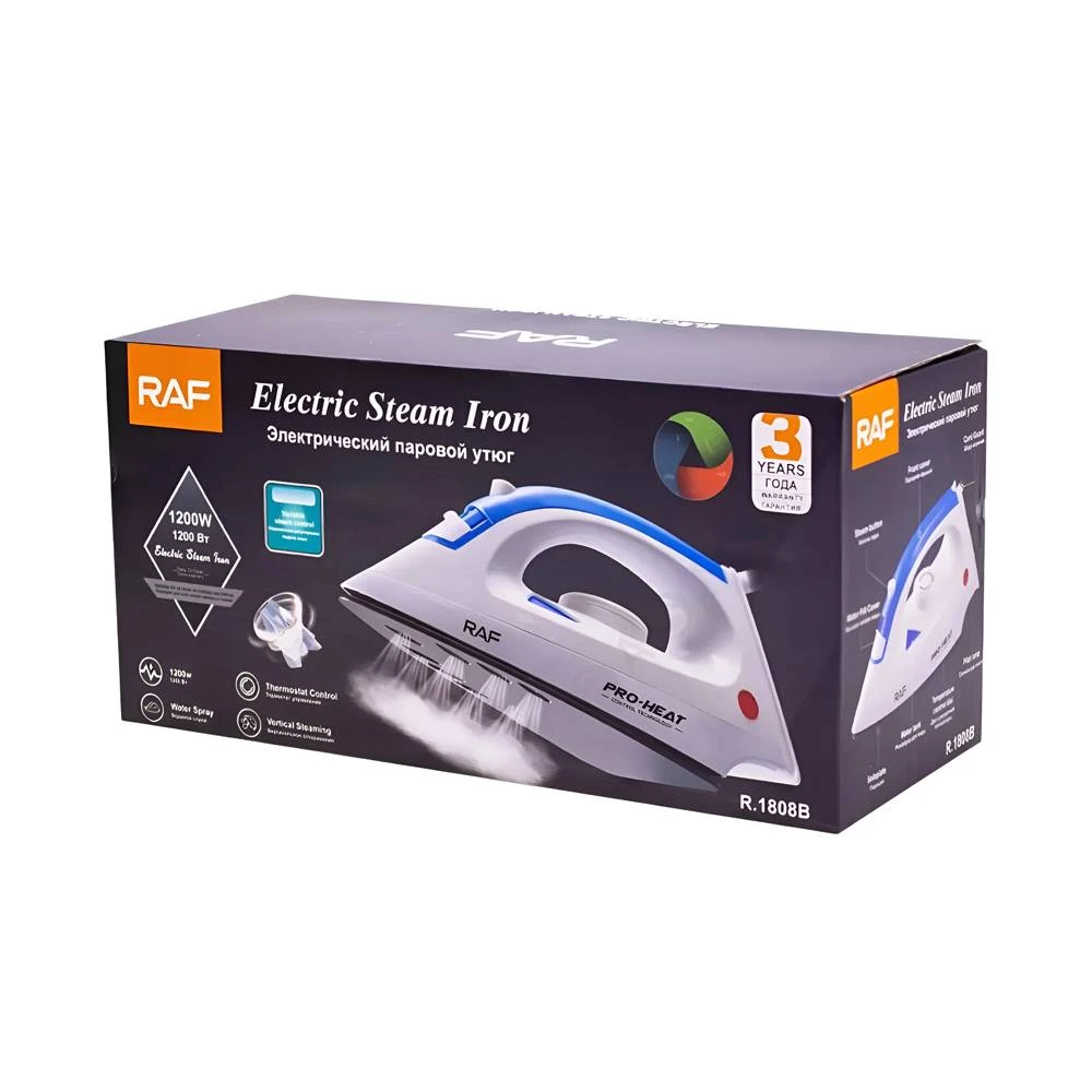 Электрический паровой утюг raf r.1808b, 1200w, white 3