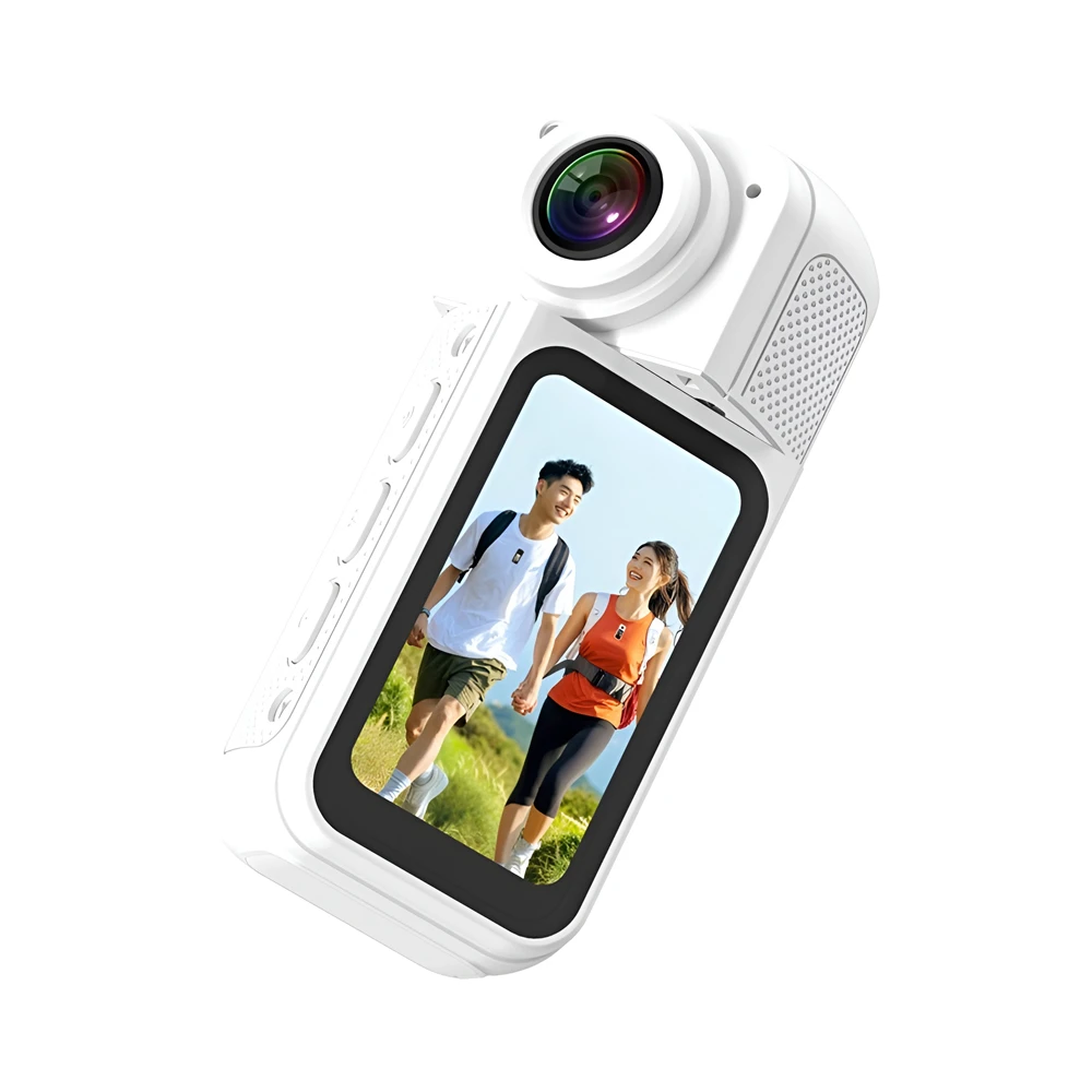 Mini action camera s70 lens 2.7k, 180 rotation, white 3