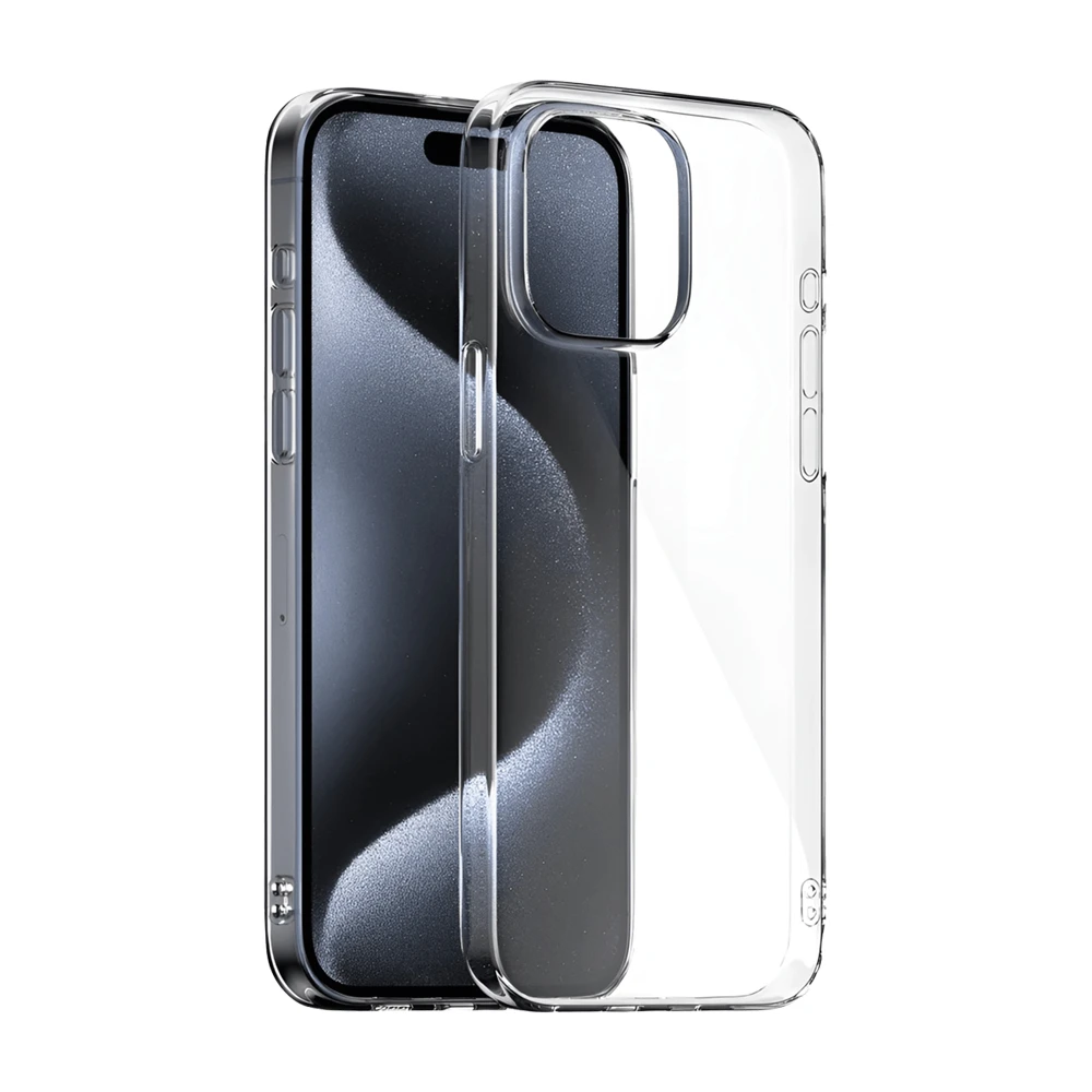 Woo case tpu soft iphone 15 pro max, clear 3