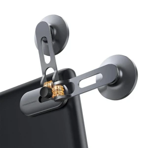 Baseus car mount magnetic phone holder t-space series folding metal, frost silver Thumbnail 3