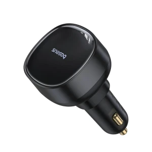 Baseus car charger retractable  enjoyment pro type-c with cable 60w cluster, black