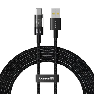 Baseus cable gem быстрая зарядка usb-a на type-c 100w 2м, черный Thumbnail 1