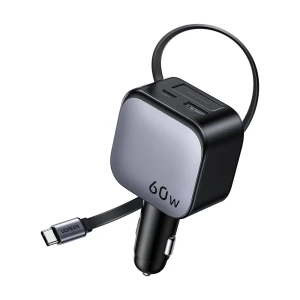 Автомобильное зарядное устройство ugreen 1*type-c+1*usb-a с выдвижным кабелем type-c, 60w, черное | ec602 Thumbnail 2