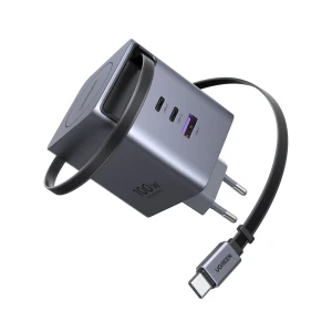 Ugreen gan quick charger 3*type-c + 1*usb-a retractable, 100w, black | x616