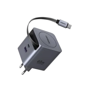 Ugreen gan quick charger 3*type-c + 1*usb-a retractable, 65w, black | x615 Thumbnail 2