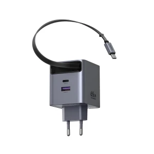 Ugreen gan quick charger 3*type-c + 1*usb-a retractable, 65w, black | x615 Thumbnail 3