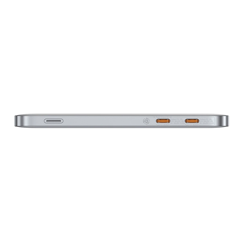 Baseus power bank blade 2 12000mah, 65w, silver 4