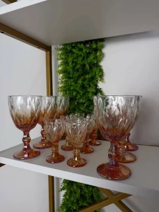 SET 12 PAHARE CU PICIOR AMBER LUX (035-001R)