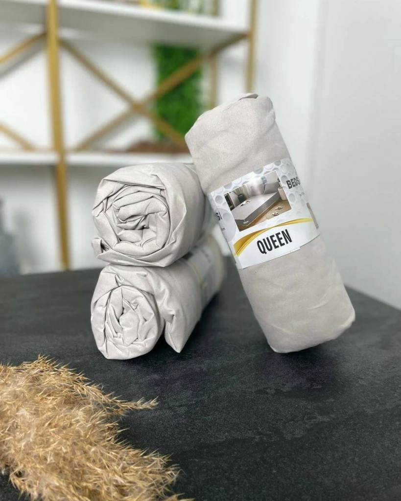 Cearșaf elastic queen – cream 160×200 cm (5) 2
