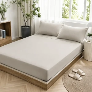 Cearșaf elastic queen – cream 160×200 cm (5)