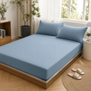 Cearsaf elastic 160×200 cm – albastru (6)