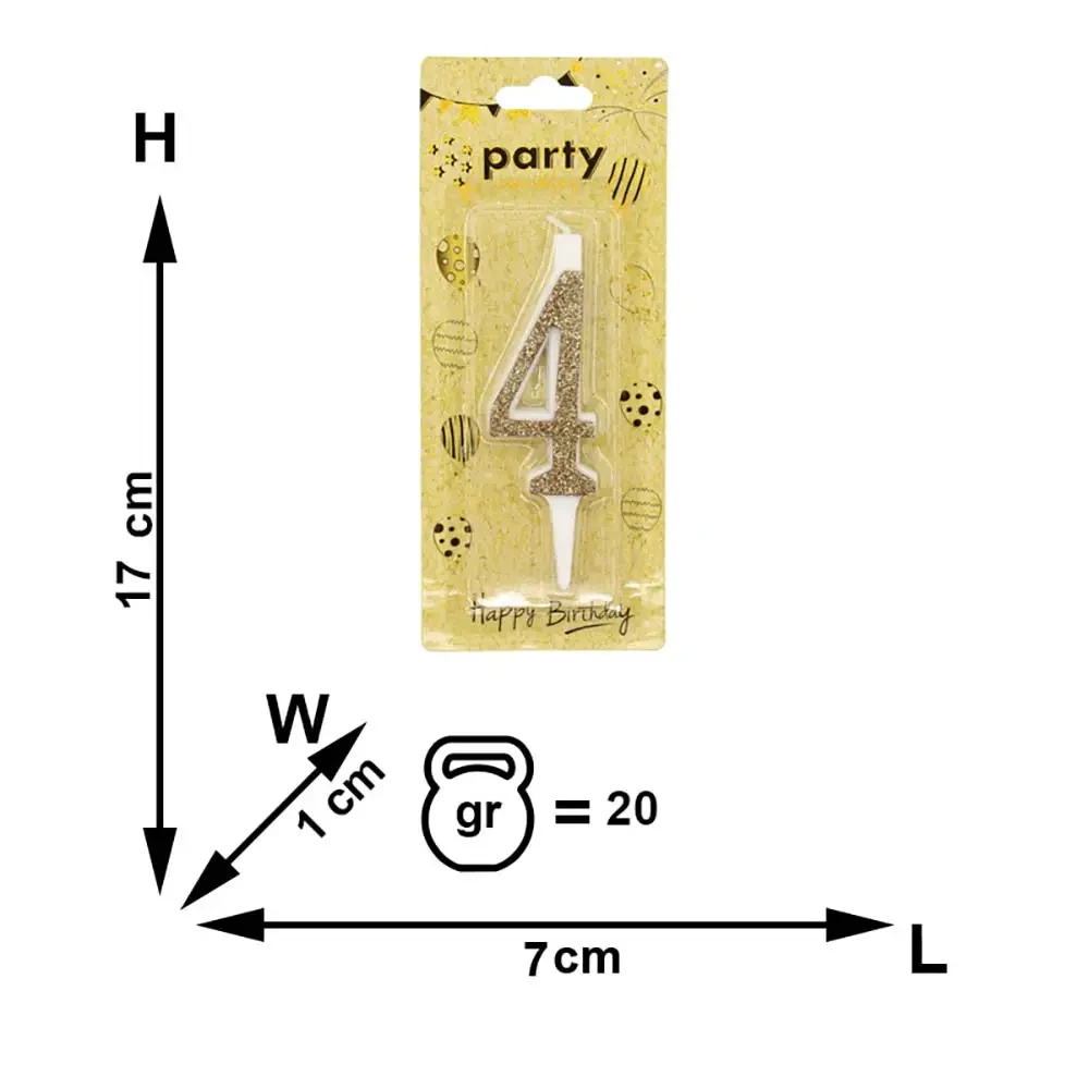 Lumânare cifra "4" pentru tort (bs00393-c4) 2