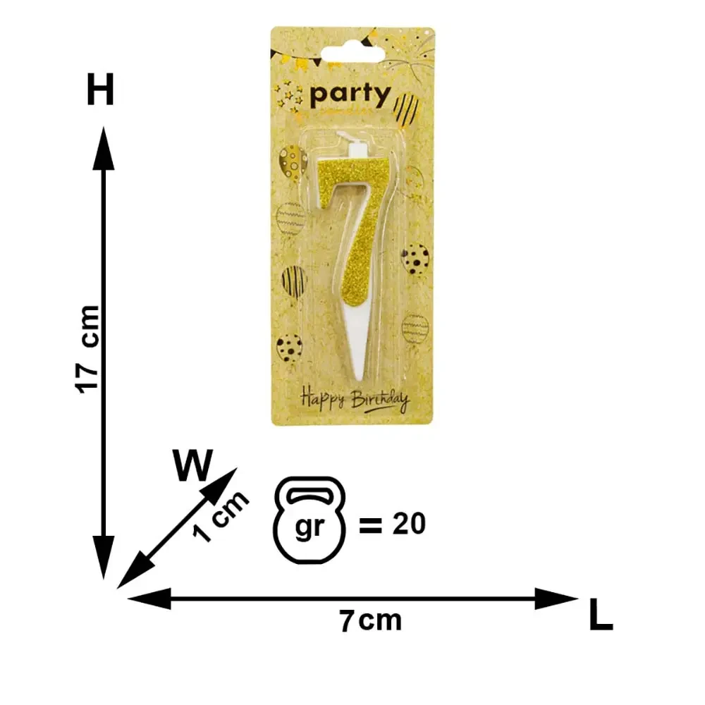 Lumânare cifra "7" pentru tort (bs00393-g7) 2