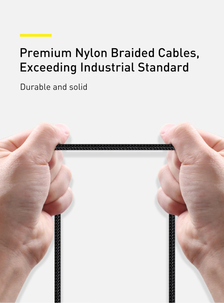 Cable type-c - type-c, braided, 100w, 2m, baseus tungsten gold black  catwj-a01 3