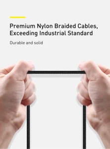 Cable type-c - type-c, braided, 100w, 2m, baseus tungsten gold black  catwj-a01 Thumbnail 3