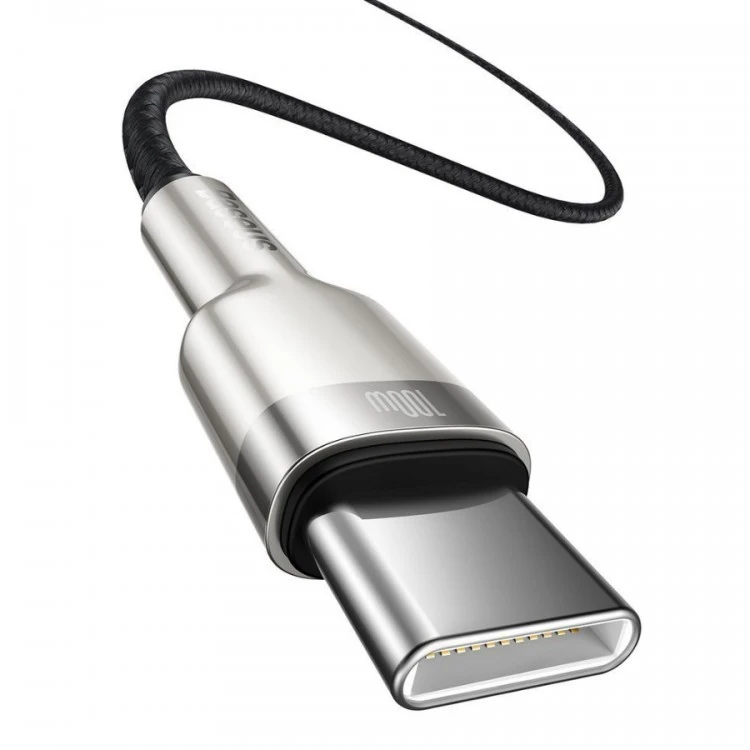 Cable type-c - type-c, braided, 100w, 1m, baseus cafule metal black  catjk-c01 2