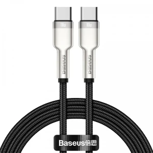 Cable type-c - type-c, braided, 100w, 1m, baseus cafule metal black  catjk-c01 Thumbnail 5