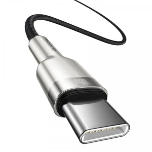 Cable type-c - type-c, braided, 100w, 1m, baseus cafule metal black  catjk-c01 Thumbnail 2