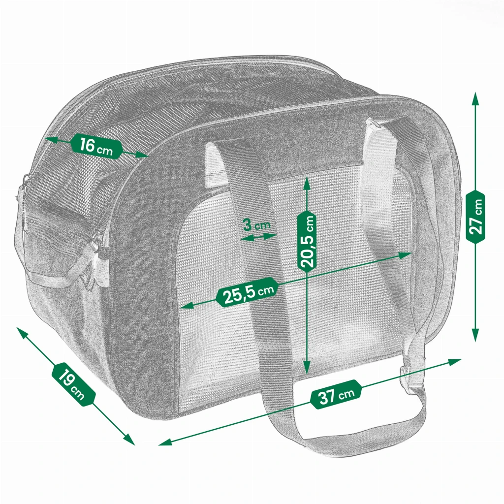 Geanta pentru transportare animale de companie cu plasa respirabila pentru caine & pisica, jumi, gri 3