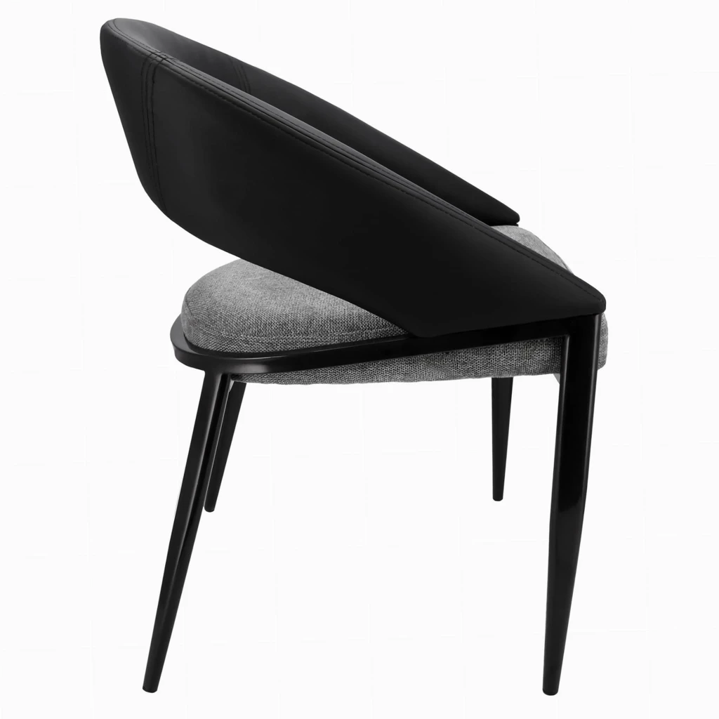 Scaun premium jumi, bergamo, 80x50x65cm, picioare din metal, negru/gri 4
