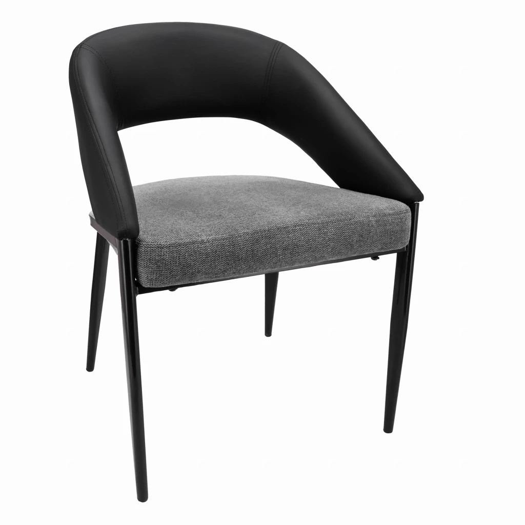 Scaun premium jumi, bergamo, 80x50x65cm, picioare din metal, negru/gri 3