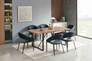 Scaun premium jumi, bergamo, 80x50x65cm, picioare din metal, negru/gri Thumbnail 6