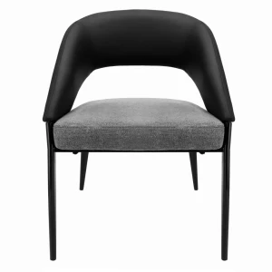Scaun premium jumi, bergamo, 80x50x65cm, picioare din metal, negru/gri Thumbnail 2