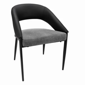 Scaun premium jumi, bergamo, 80x50x65cm, picioare din metal, negru/gri Thumbnail 3