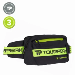 Поясная сумка tourpeak спортивная, многофункциональная, 13,75x6,25x26,2 см, черно-зеленая